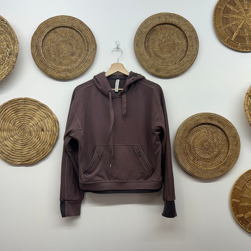 $90 Athleta Neutral Brown Recover Hoodie Sweatshirt XS Athleisure Activewear